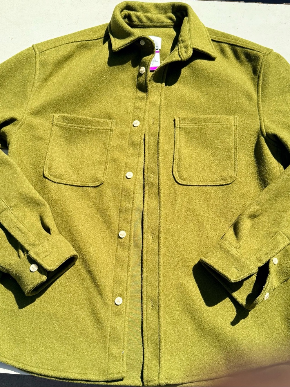 H&M Olive Green Casual Button-Down Shirt Jacket